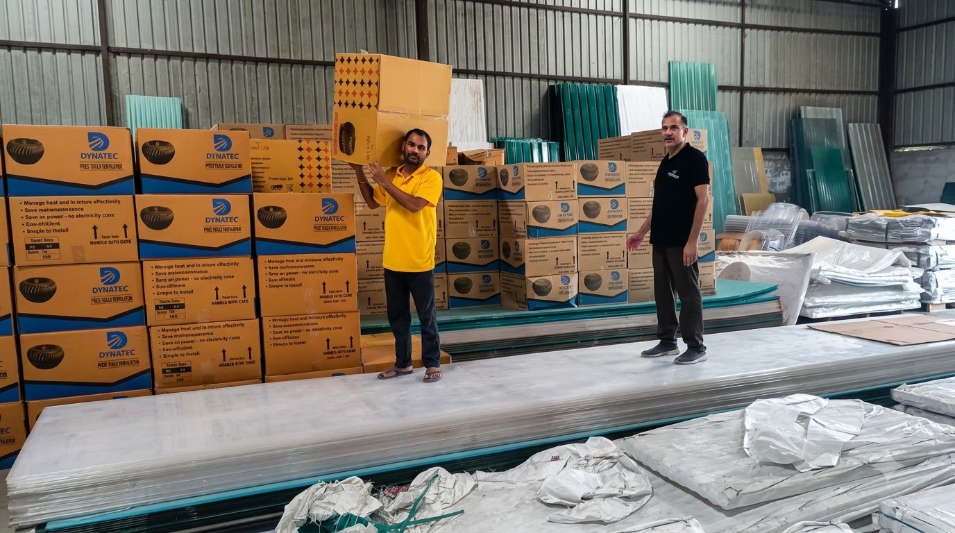 Dynatec team loading materials